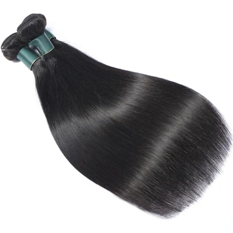 Great Grace Brazilian Straight Bundles Human Hair 12 14 16 Inch 12A 100% Unprocessed Virgin Human Hair Weave 3 Bundles Deals Natural Black Color (Natural Balck 3 Bundles, 12 14 16)