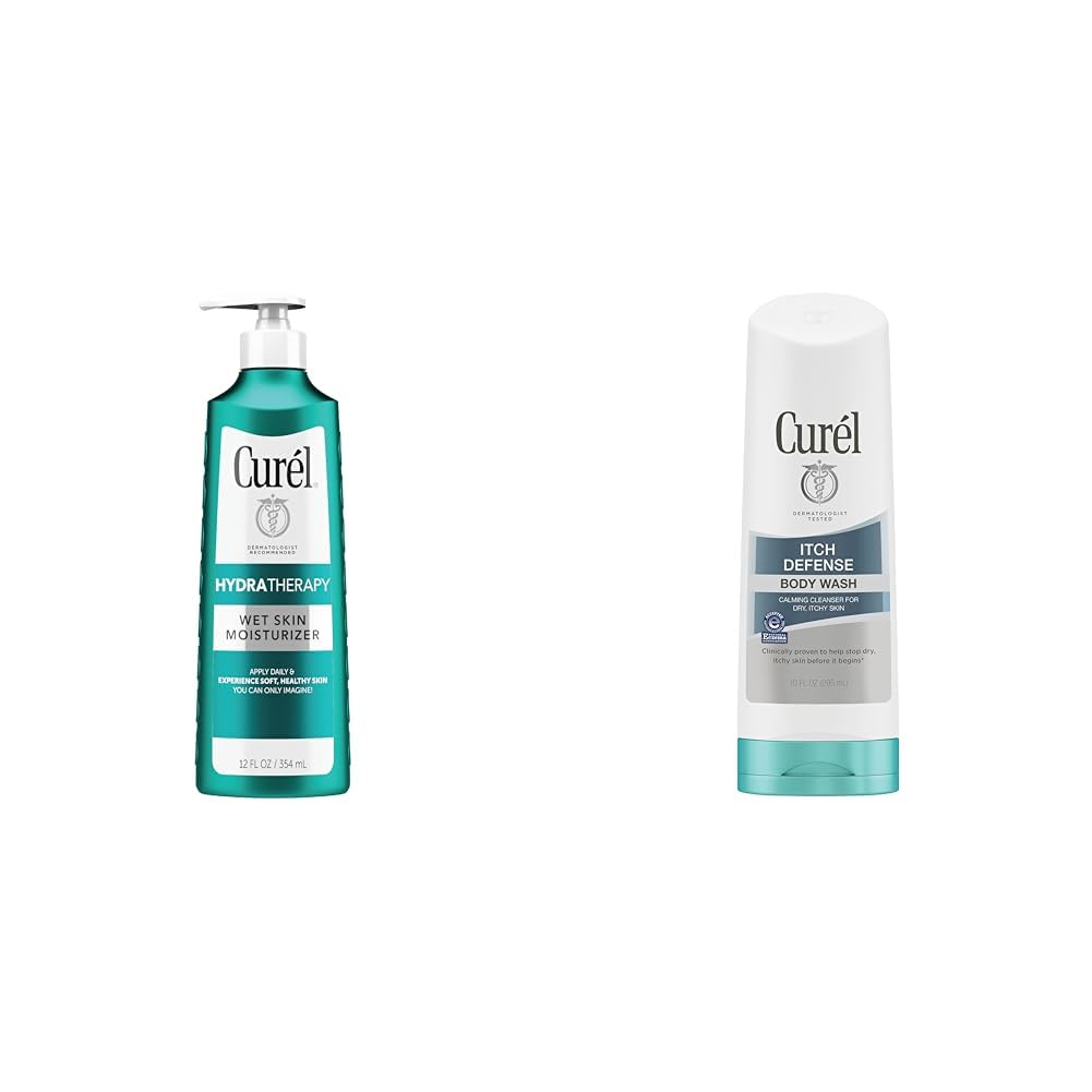 Curel In Shower Lotion - Hydrating Wet Skin Moisturizer for Dry Skin | Calming Daily Cleanser, Soap-Free Formula
