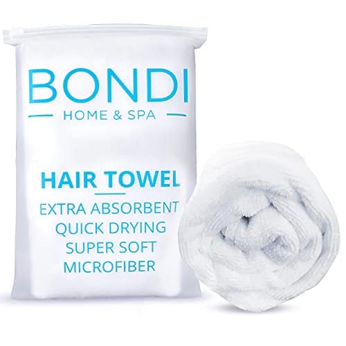 Bondi SPA Microfiber Hair Towel ? Dries Hair 50% Faster ? Anti-Frizz ? Highly Absorbent & Super Soft - XL (42 x 22) - Rectangle