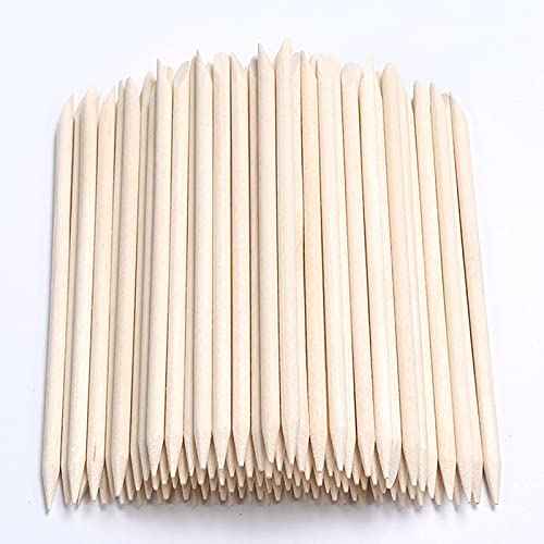 100Pcs Orange Wood Sticks for Nails, HOOMBOOM Double Sided Cuticle Pusher Remover Nail Art Manicure Pedicure Tool for Manicure Pedicure