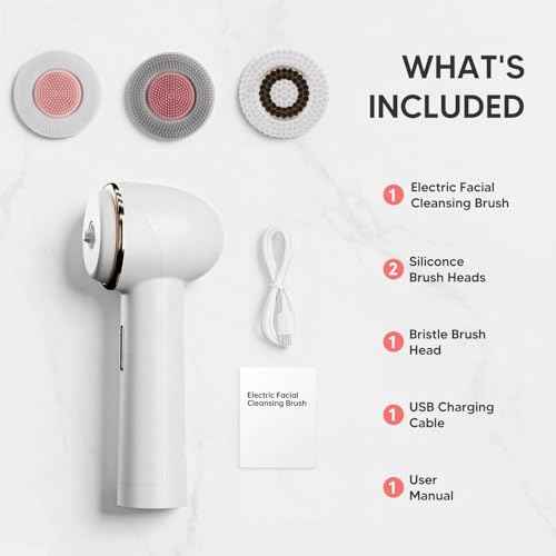 Bidirectional Rotation Facial Cleansing Brush for Women,Rechargeable Waterproof Face Exfoliator Brush for Deep Cleansing,Women Mom Her Christmas Gifts/Stocking Stuffer? White