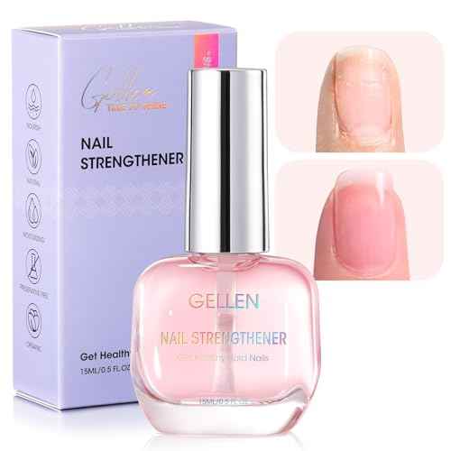 GELLEN Nail Strengthener, 8-In-1 Nail Repair Serum Growth for Thin Brittle Damaged Nails, Non Polish, Air Dry Clear Nail Growth Care Treatment, Keratin Calcium Formula, Cherry Blossom Scent