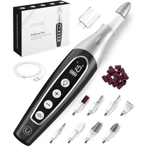 PediLux Pro Professional Manicure Pedicure Kit, Thick Toenail Grinder, Cordless Electric Nail File Drill, Toe Nail for Dremel Tool, Filer, Sander, Remove Callus for Humans, Men, Women, Seniors