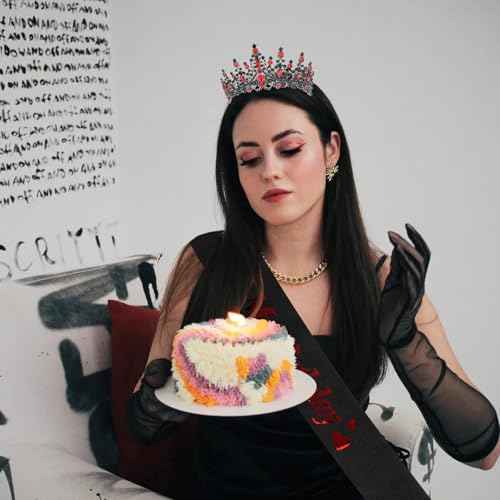 CURASA Birthday Sash and Crown for Women - Black Its My Birthday Tiara - Princess Crown Adult Party Decoration Favors Gifts