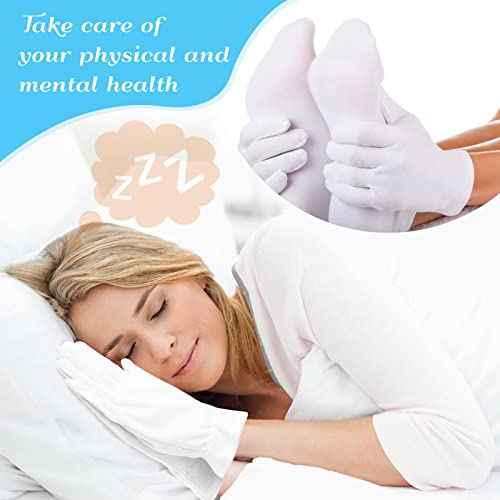 Paxcoo 6 Pairs XL White Cotton Gloves for Dry Hand Moisturizing Cosmetic Eczema Hand Spa and Jewelry Inspection