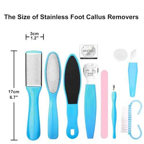 Stainless Callus Removers Set Foot File Pedicure Tools Kit for Feet Nail Clippers Set Fingernail Clipper Toenail Clipper Nail Care Tool with Travel Case for Men Women