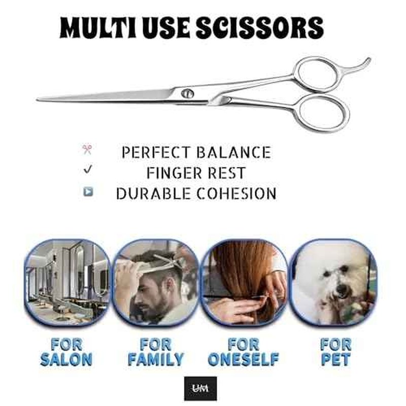 UM Supplies Scissors 7.5 | Premium Barber Shears For Hair Cutting | Multiple Purpose Cutting Scissors | Haircut Scissors For Salon I Women | Mens | kids I Pets