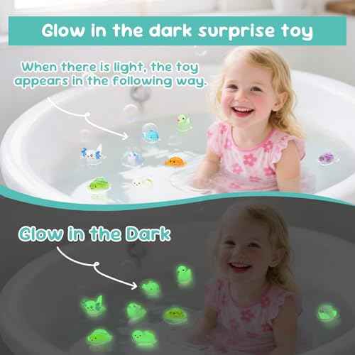 Bath Bombs for Kids with Toy Inside, 12 PCS Natrual Bath Bombs with Glow-in-The-Dark Surprise Inside, Perfect Handmade Birthday Christmas Gifts for 3 4 5 6 7 8 Years Old Boys Toddlers Girls