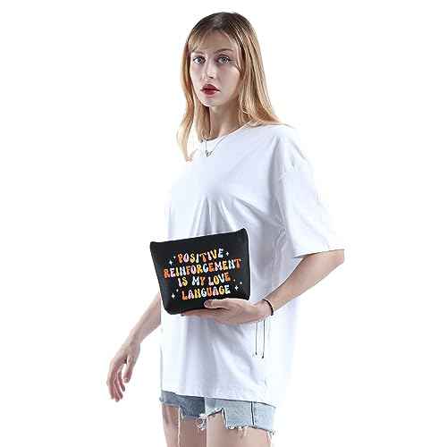 WCGXKO Behavior Analyst Appreciation Gift Behavior Analyst Merchandise RBT BCBA Gifts ABA Gift Therapist Zipper Pouch Makeup Bag (POSITIVE)