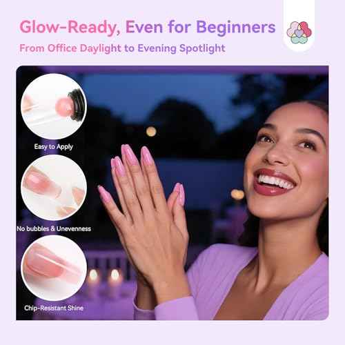 SAVILAND Poly Extension Gel Nail Kit: 15 Colors Poly Gel kit for 4 Weeks Lasting, Natural-Looking Poly Gel Clear White Pink Nude with Slip Solution U V Lamp Suitable for All Seasons Starter Art DIY