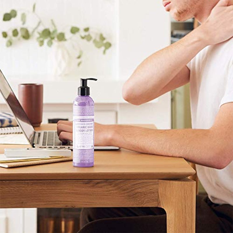 Dr. Bronner's - Organic Lotion (8 oz Variety Pack) Peppermint, Lavender Coconut, Orange Lavender, & Patchouli Lime - Body Lotion & Moisturizer, Organic, Soothing for Hands, Face & Body | 4 Count