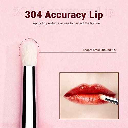 Jessup Lip Brush Set, Professional Lip Makeup Brushes for Lipstick Streak-Free Contour Define and Accentuate, Premium Synthetic Hair, 5pcs T325