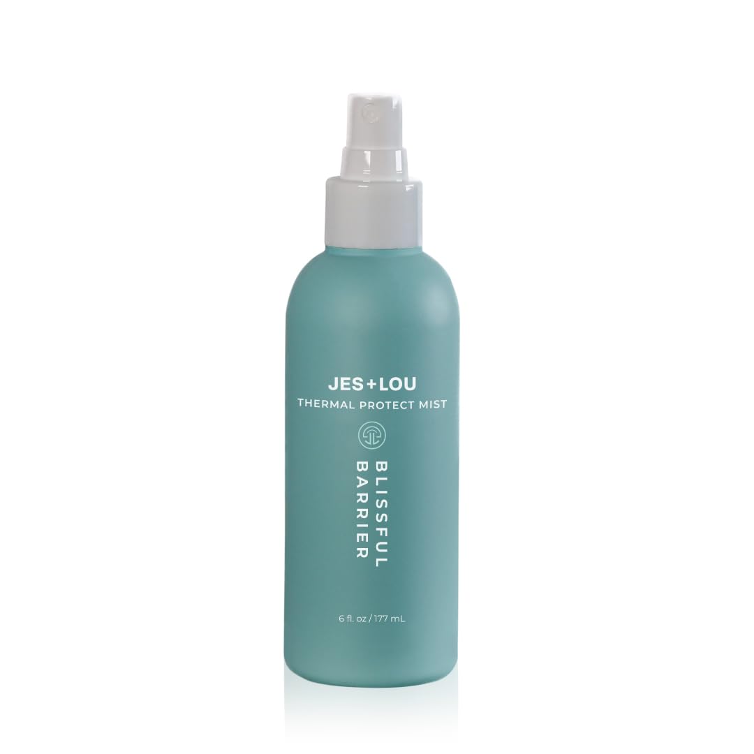 Jess & Lou Beauty Heat Protectant Spray with Natural Ingredients for Smooth, Frizz-Free Hair, Sulfate-Free Vegan Thermal Protection Mist for Blow Dry & Flat Iron, Toxin-Free Shine Spray (4 fl. oz)