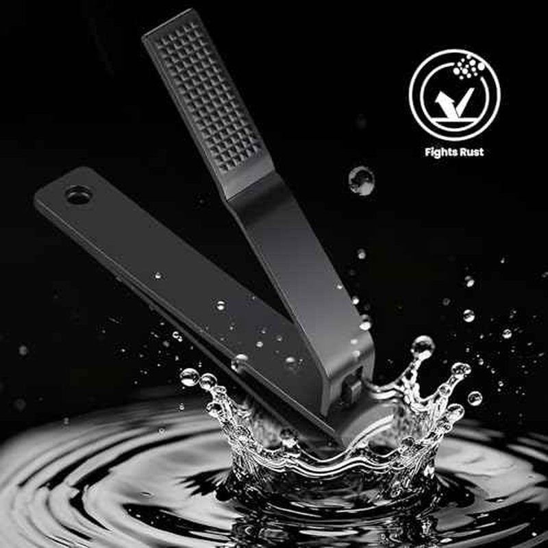 Black Nail Clippers Set: Fingernail & Toenail Clippers for Men, Women & Seniors Ergonomic Comfort