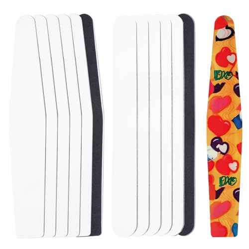 PYD Life 12 Pack Sublimation Nail File Blanks, Stainless Steel Nail File for Natural Nails, Acrylics, or Gel Extensions, Customable Nail Filer is Perfect Gifts for Nail Lovers & Small Businesses