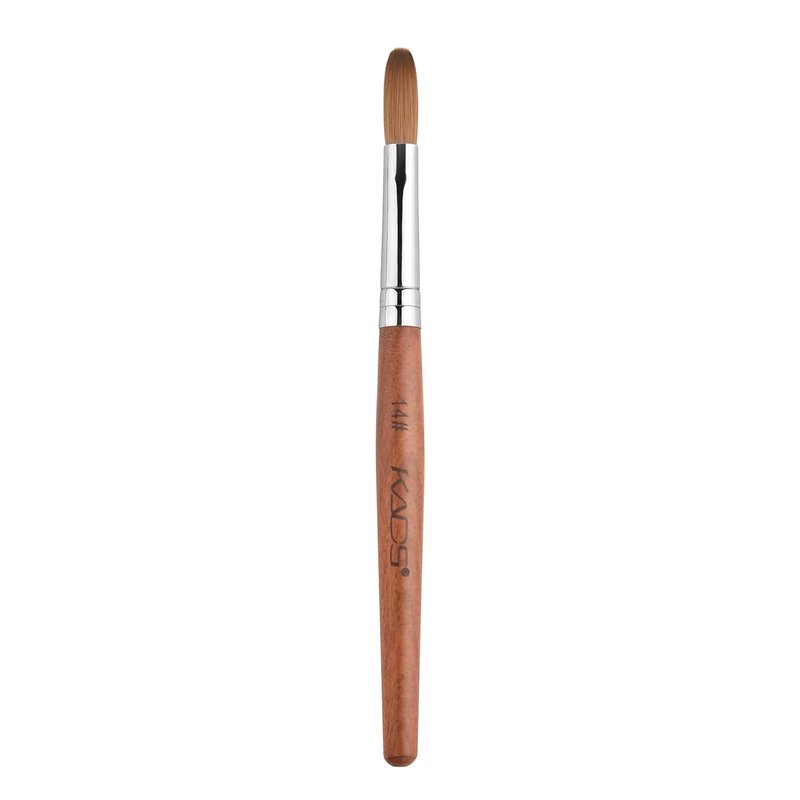 Kolinsky Sable Nail Brush | Professional Acrylic Nail Art Tool - Red Wooden Handle (Size 14)