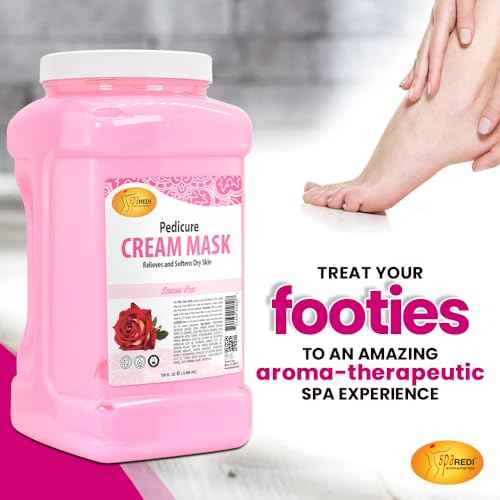SPA REDI - Body and Foot Cream Mask, Sensual Rose, 128 Oz - Pedicure Massage for Tired Feet and Body, Hydrating, Fresh Skin - Infused with Hyaluronic Acid, Amino Acids, Panthenol, Comfrey Extract