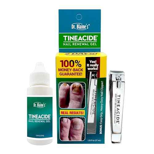 Dr. Blaine's Tineacide Nail Renewal Gel ? For Thick, Brittle & Discolored Nails ? Softens, Hydrates & Improves Appearance ? Targets Cracking & Yellowing ? Precision Clippers ? 1.25 fl oz