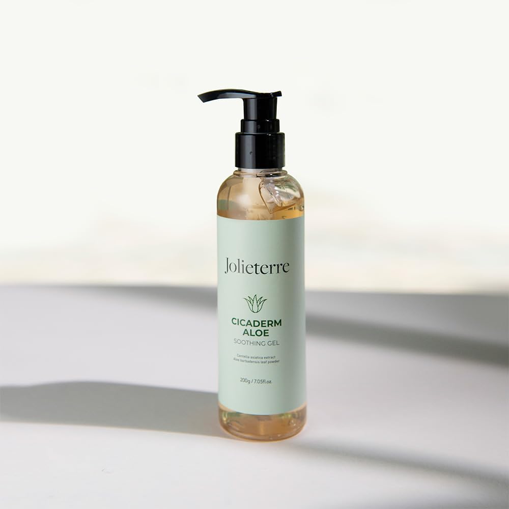 Jolieterre CicaDerm Aloe Soothing Gel for Face & Body – Calming Gel with Cica & Aloe Vera, 200ml