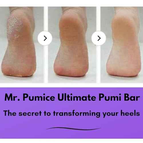 Mr. Pumice Ultimate PUMI Bar 2-in-1 Dual Grit (Medium + Coarse) Callus Remover, Pedicure Stone & Ped File Scrubber for Smooth Feet and Heels (4 Pack)