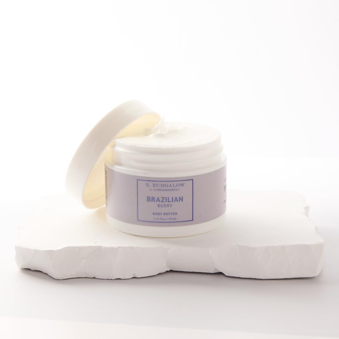 Beachwaver The Co. B. Bungalow Brazilian Berry Body Butter | Full Size (8 Oz) | Cloudberry Seed Oil, Vegan Squalane and Hyaluronic Acid | Blackberries, Apricots, Jasmine Sambac, Vanilla & Coconut