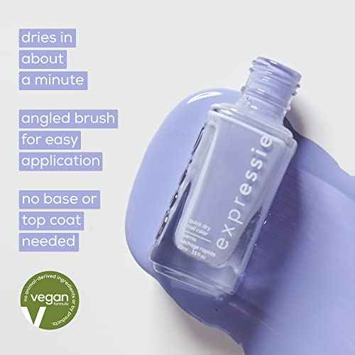 essie expressie Quick-Dry Vegan Nail Polish, Not So Low-Key, Blackened Burgundy, 0.33 Ounce