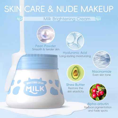 Milk Skin Care Sets&Kits,Beauty Gift Sets for Teenage Girls,Skincare Set-Cleanser,Eye Cream,Moisturizer, Sunscreen,Hand Wax,Cream,Facial Kits for Women,Deep Hydrating (One Size, Milk StyleA)