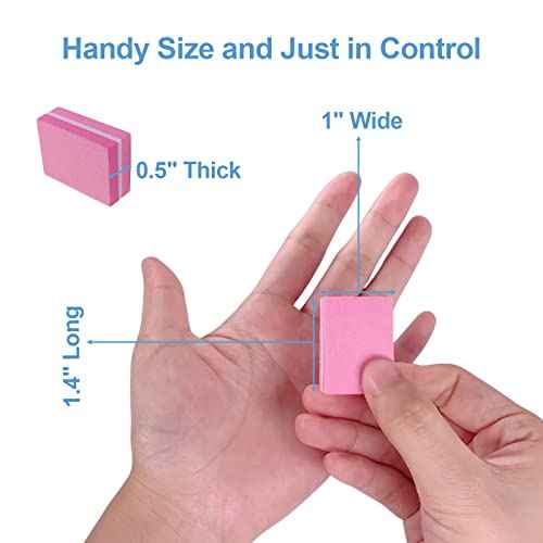 Nail Buffers (100 Pack), Mini Buffer Block Nail File for Acrylic and Natural Nails, 100/180 Grit Nail Buffer Block Bulk Buffing Blocks for Nail Buff Professional Manicure File Blocks Set Hot Pink