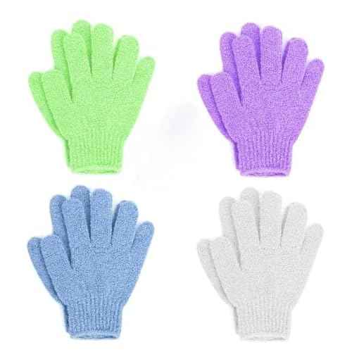 Exfoliating Bath Gloves, Pack of 4