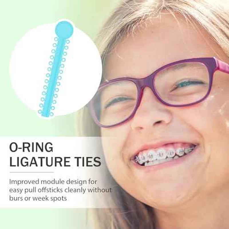 1040 Pcs Multi-Color Rubber Bands, Orthodontic Ligature Ties Kit - O-rings Braces Dental Ties for Orthodontic Procedures and Dental Braces (40 items)