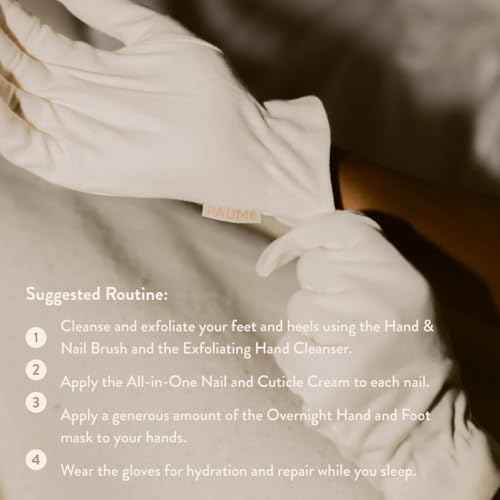 PAUME Overnight Hydration Gloves, 100% Organic Cotton, Ideal for Dry and Cracked Hands, Deliver Healing and Moisturizing Benefits, 1 Pair