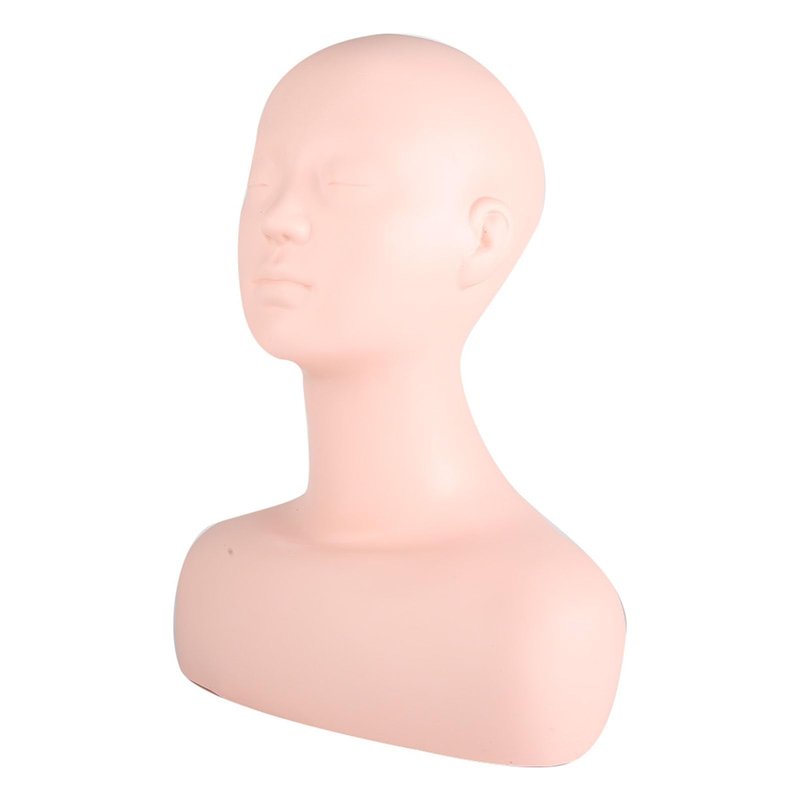 YFSAN Esthetics Mannequin Head with Shoulders, Multi Function Massage Makeup Practice Soft Mannequin Head Model Wig Hat Display