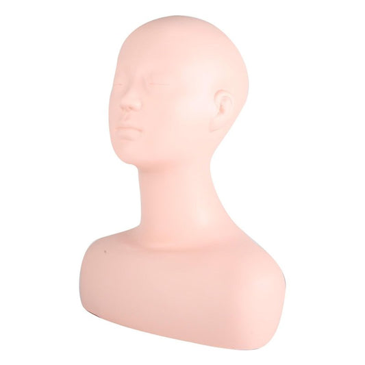 YFSAN Esthetics Mannequin Head with Shoulders, Multi Function Massage Makeup Practice Soft Mannequin Head Model Wig Hat Display