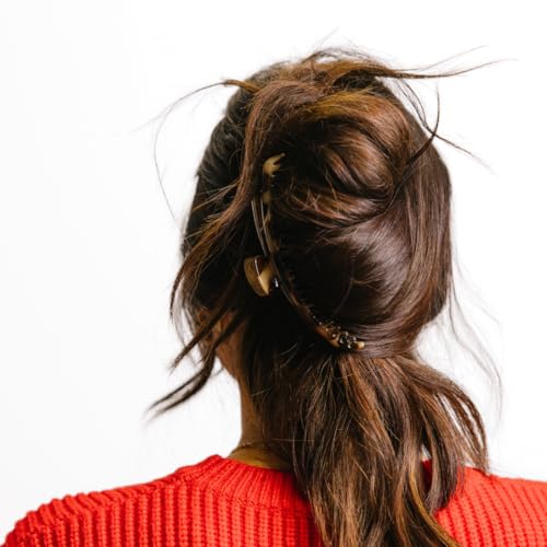 KAXI The ORIGINAL Hold Everything Hair Claw - Perfect for Thick & Thin Hair Straight, Wavy & Curly, Strong Clip With 52 teeth & Many Colors to Choose (Light Tortoise)