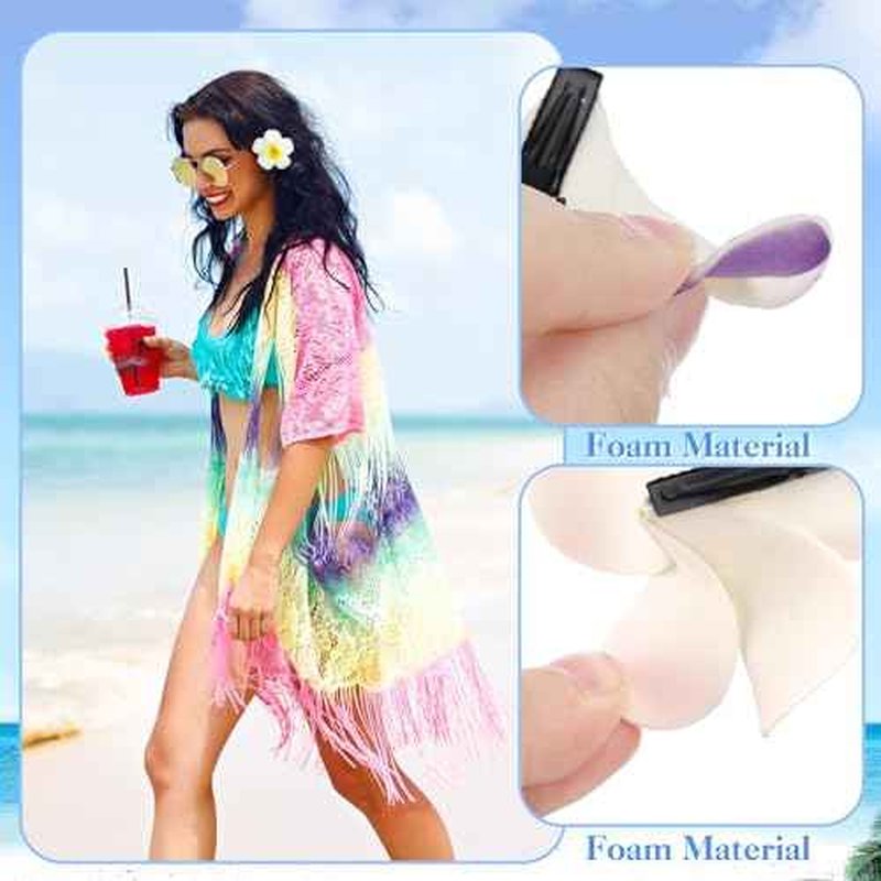 18 Pcs Hawaiian Flower Hair Clips, 2.75 Inch Plumeria Foam Hair Clip Artificial Tropical Flower Hairpins for Beach Vacation Wedding