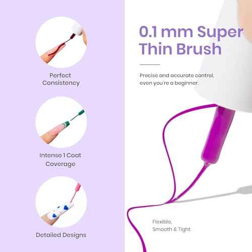 Beetles French Tip Gel Liner Nail Polish Set- 20 Colors Nail Art Polish Brown Glitter Pink Blue White Red Purple Swirl Gel Nails Polish Nails Art Painted Build in Thin Brush Manicure Gifts for Women