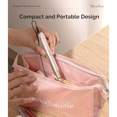 MelodySusie Pen-Shaped Portable USB Nail Drill, PC120I 20000RPM Electric Nail File with Compact Design for All Nail Care, Manicure Polishing, Shaping & Gel Removal at Home for Beginners
