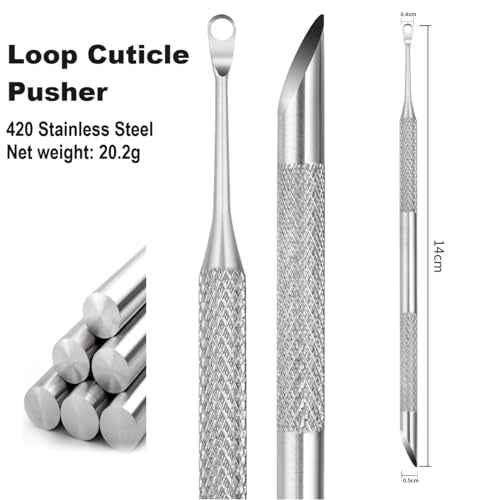 Pre-treatment Cuticle Pusher, Russian Prep Nail Pushers, Dual Ended Cuticle Remover with 100/180 Grit Sandpaper Sheets, Nail Care for Manicure Pedicure Nail Art