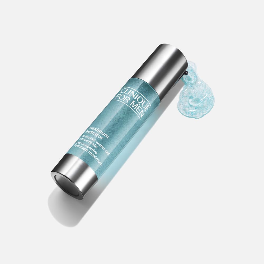 Clinique For Men Starter Kit Gift Set For Daily Intense Hydration | Face Wash, Cream Shave, Maximum Hydrator Activated Water Gel Concentrate | Includes 3 Travel Size Pieces | Perfect for Him
