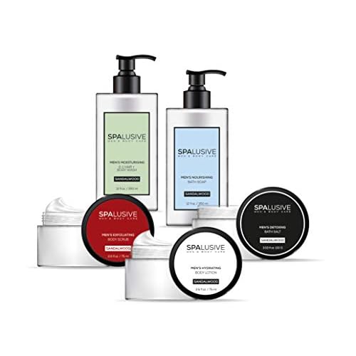 Luxury Spa Gift Set for Men - Natural Men¡¯s Gift Basket - Great Gift For Guys for Holidays, Birthdays, High School, College Grad, Father¡¯s Day Bath And Body Set - Fresh Sandalwood Scent