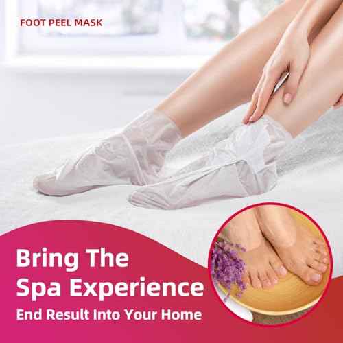Foot Peel Mask for Dry, Rough Feet ? Exfoliating Foot Mask with Fruit Acids, Lavender & Urea ? Peeling Socks for Dead Skin & Cracked Heels ? Foot Care for Women & Men
