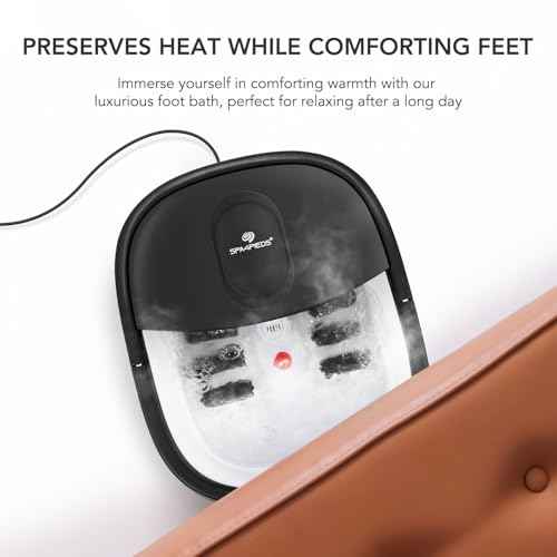 2025 Collapsible Foot Spa Bath with Massage Roller and Jets, Red Light, Pedicure Tool, Feet Soaking Tub for Stress Relief & Soft Feet, Gift for Mom and Dad