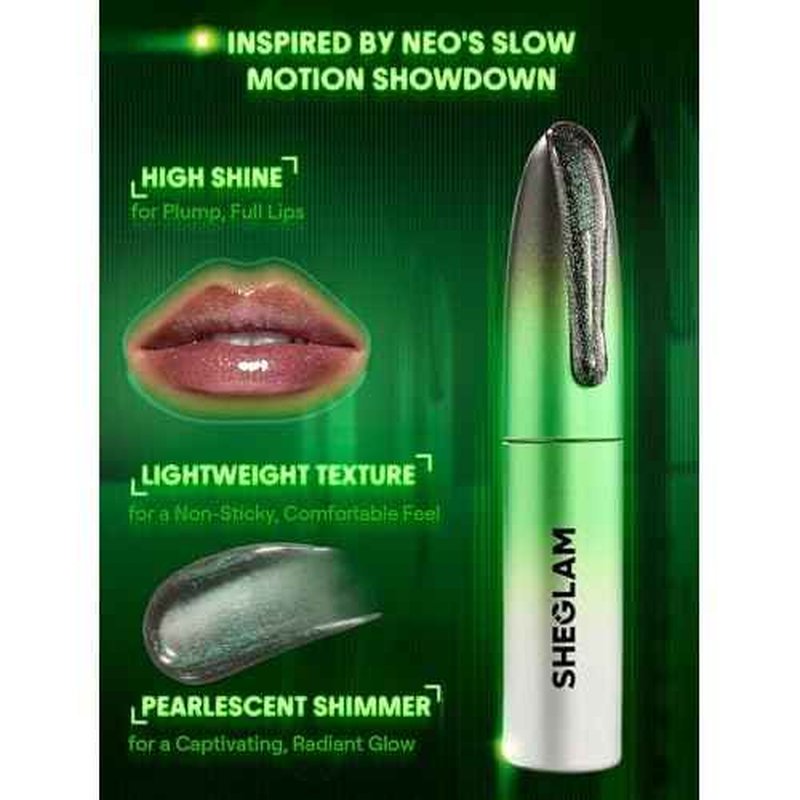 SHEGLAM The Matrix Slowmo Lip Gloss High-shine Lightweight Non-Sticky Formula Lip Makeup-Reloaded