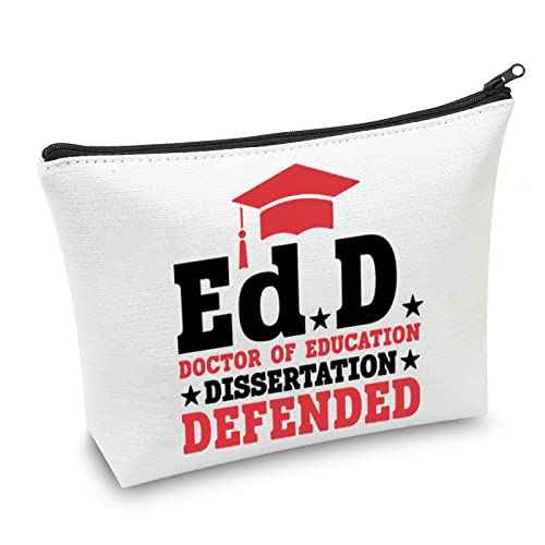 CMNIM EdD Gift Doctor Of Education Dissertation Defended Makeup Bag for Doctorate Graduation Gift for Her