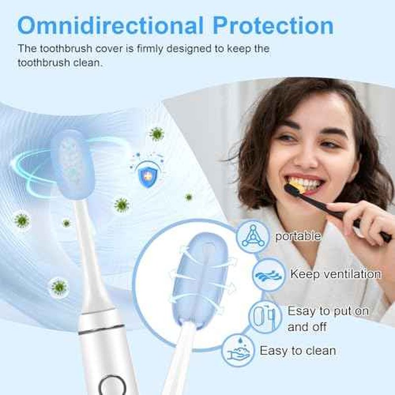 Xixter 12 Pack Silicone Toothbrush Covers for Travel, Tooth Brush Cover Cap for Electric & Manual Toothbrushes Head Covers, Toothbrushes Protector for Kids, Reusable Toothbrush Caps