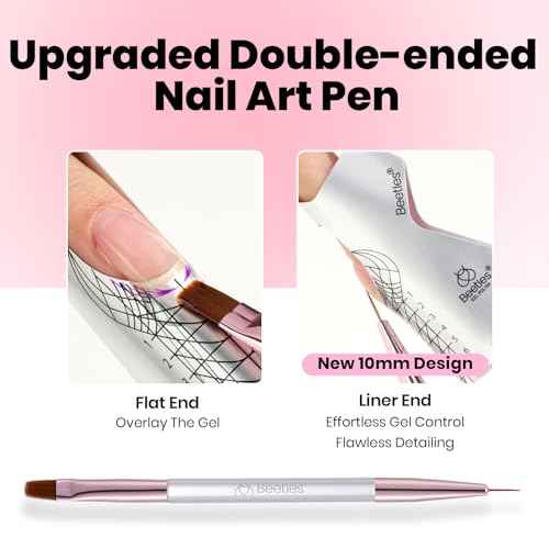 Beetles Builder Gel for Nails-3 Colors 9 in 1 Nail Extension Sculpting Building Clear Nude Pink Hard Gel Kit with Base Top Coat for Pros Women,UV & LED Lamp Cured Needed