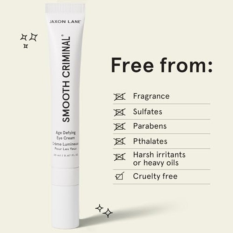 Under Eye Cream for Dark Circles and Puffiness | SMOOTH CRIMINAL Age Defying Niacinamide and Caffeine Eye Cream for Puffy Eye Bags Treatment for Men Anti Aging & Wrinkle Removal with Bakuchiol