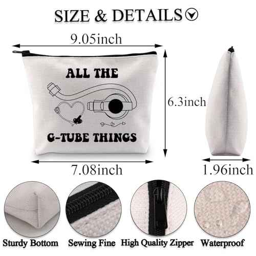 BDPWSS G Tube Gift Feeding Tube Awareness Gift G-Tube Button Gift All The G-Tube Things Cute Medicine Bag Tubie Mom Gift (Gtube things bag)