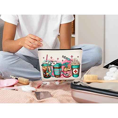 Nurse Gifts - Nurse Makeup Bag, Nurse Zipper Bag Cosmetic Bag, Nursing Bags for Nurses, Nurse Accessories for Work, Nurse Gifts Bulk, Nurse Graduation Gift, Funny Appreciation Gift