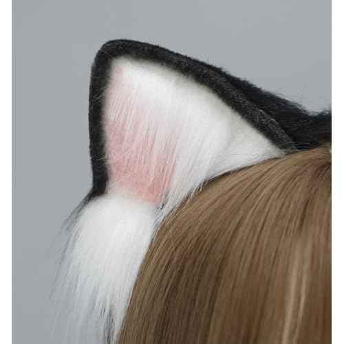 Handmade Cat Fox Wolf Ears Headband Animals Ears Headwear for Christmas Cosplay Costume Accessories